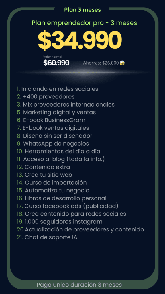 PLan 3 meses Tudatocl