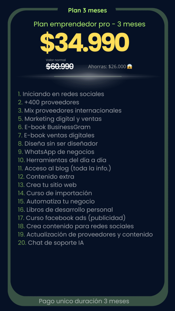 PLan 3 meses Tudatocl